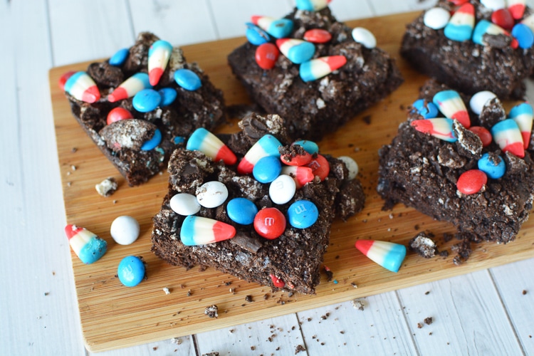 red white and blue brownies