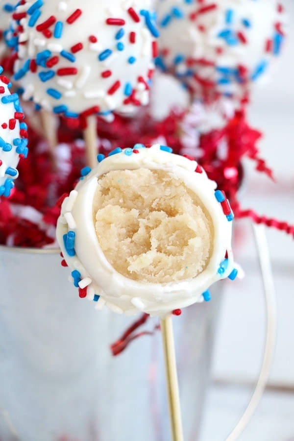 Red, White and Blue 4th of July Candy Cane Stripes Cake Pop Party