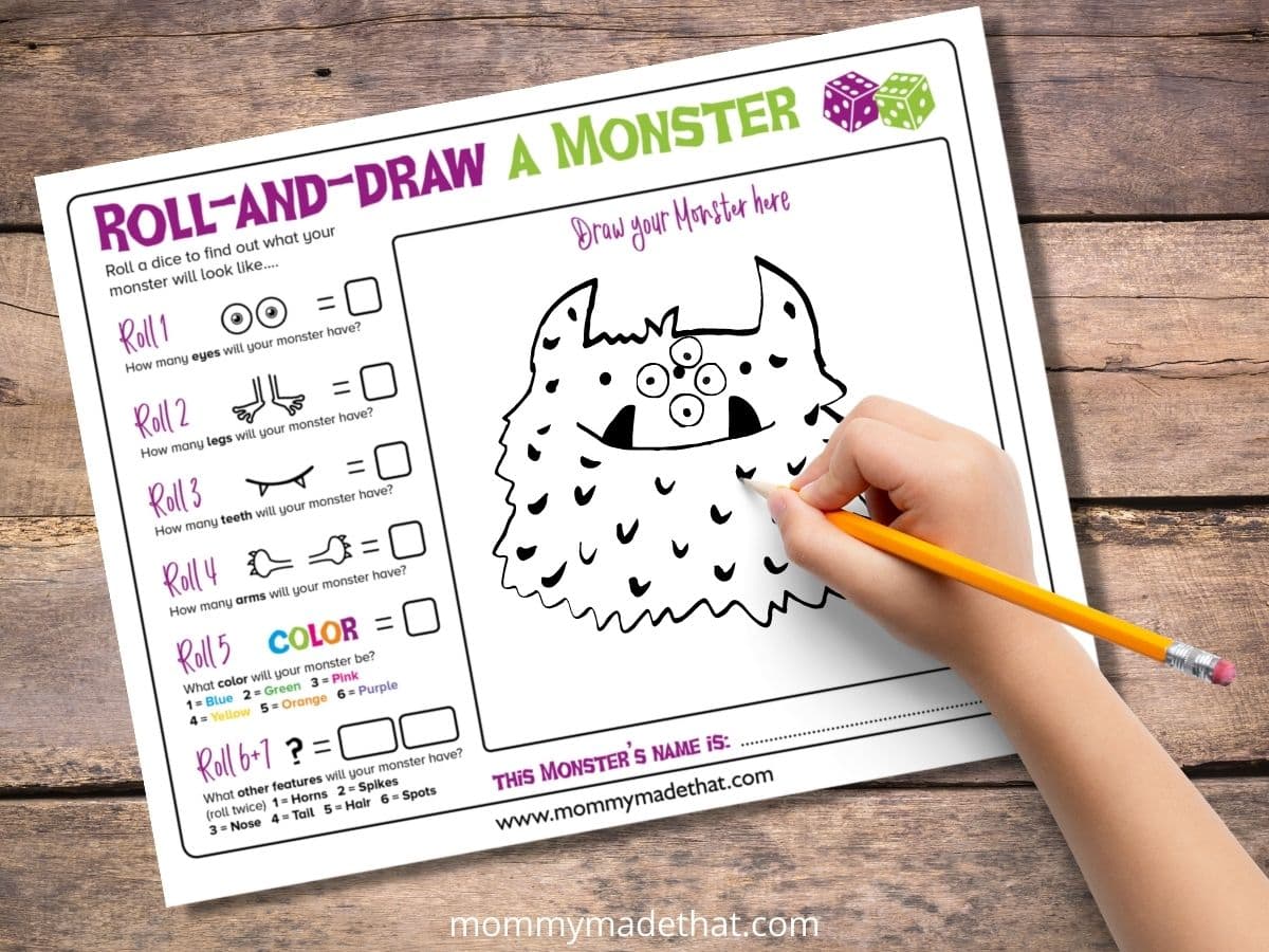 Make your own monster game printable