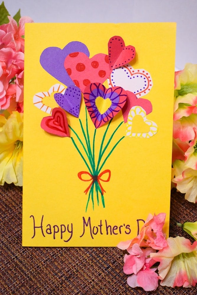 Handmade mothers day card for kids