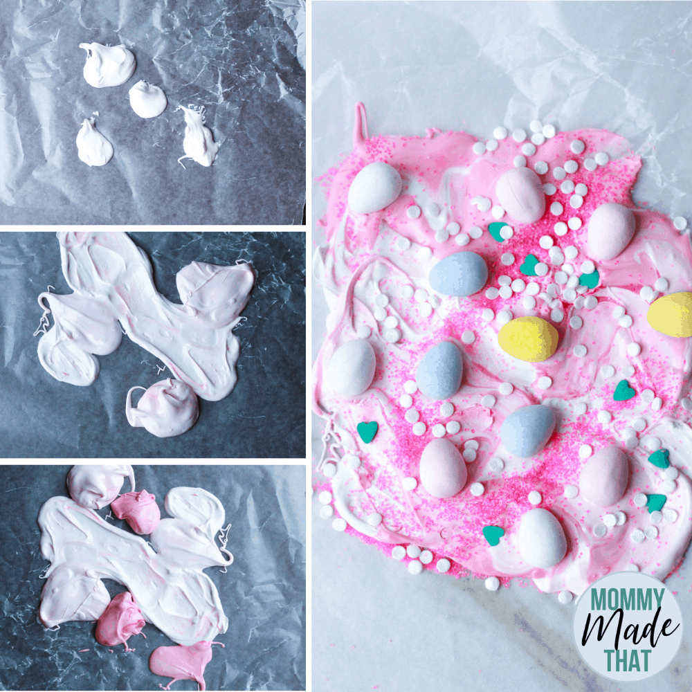 Easy Easter bark. A yummy and easy to make Easter treat. Perfect for using up left over chocolate easter eggs!