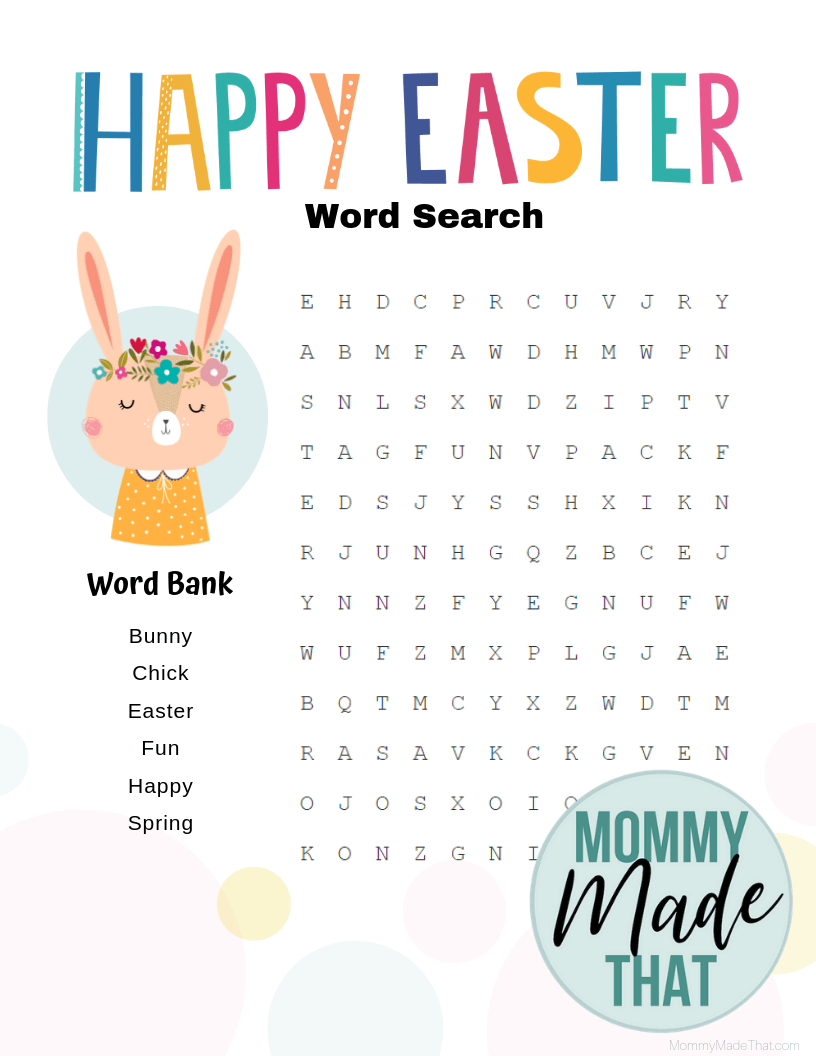 Free Easter Find A Word Printable