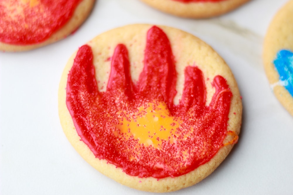 Fire cookies decorated sugar cookie