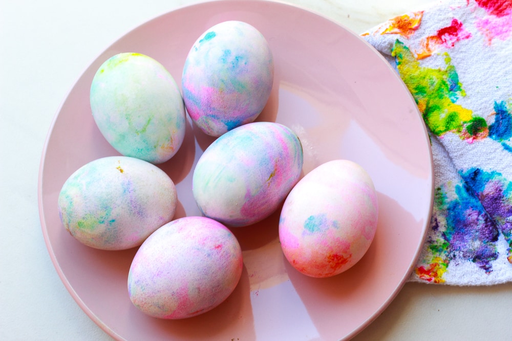 Easter eggs dyed with cool whip!