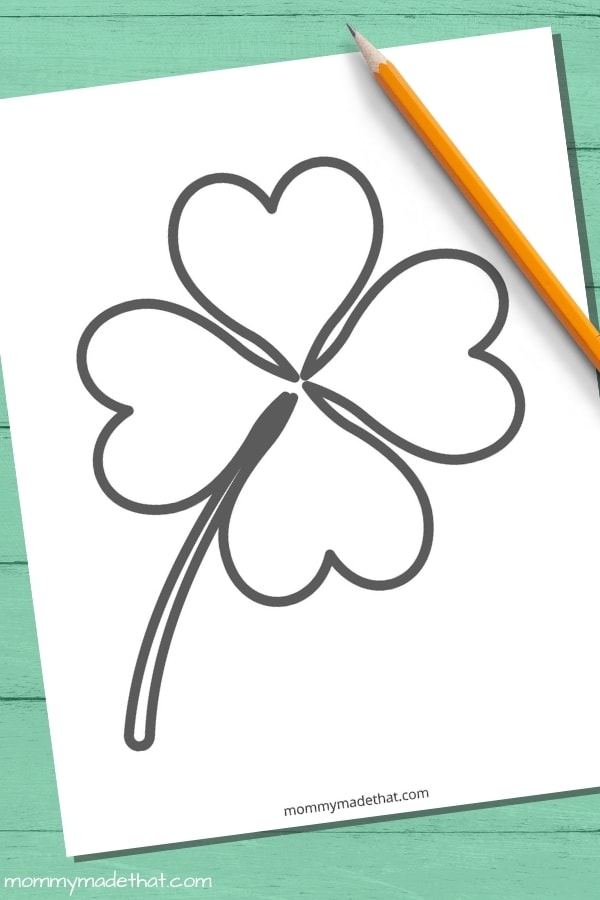 Four Leaf Clover Template Four Leaf Clover Coloring Four Leaf Clover Outline