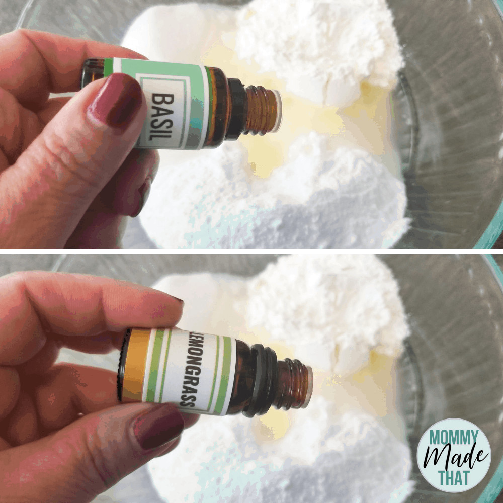 St. Patricks day bath bomb fun! Step by step. Add in your essential oils.