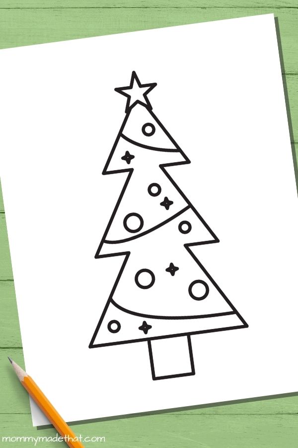 Christmas tree template coloring page