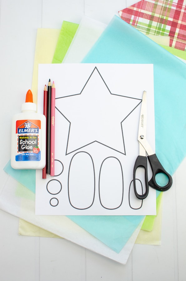 Supplies for paper nativity craft