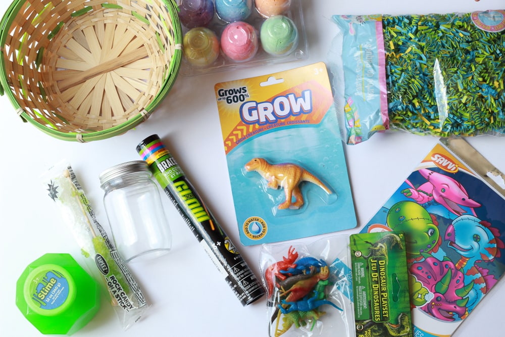 Dinosaur themed Easter basket fillers