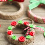 DIY wreath ornament with buttons and string