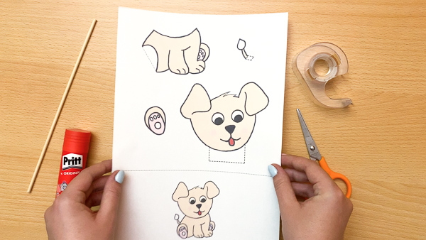 dog puppet craft template