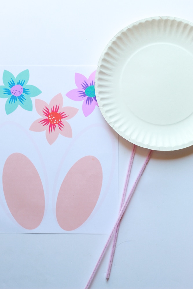 Easter bunny paper plate craft supplies