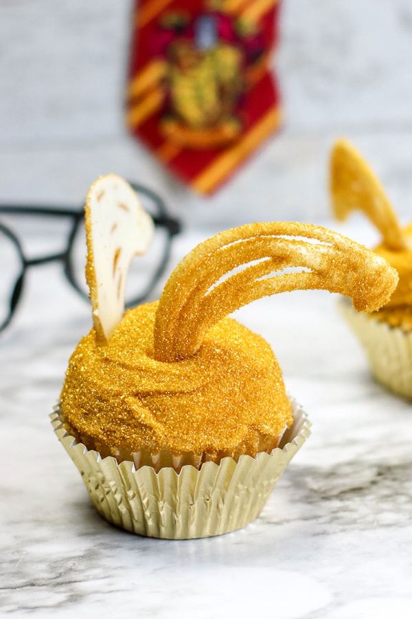 Easy Harry Potter Cupcakes Golden Snitch