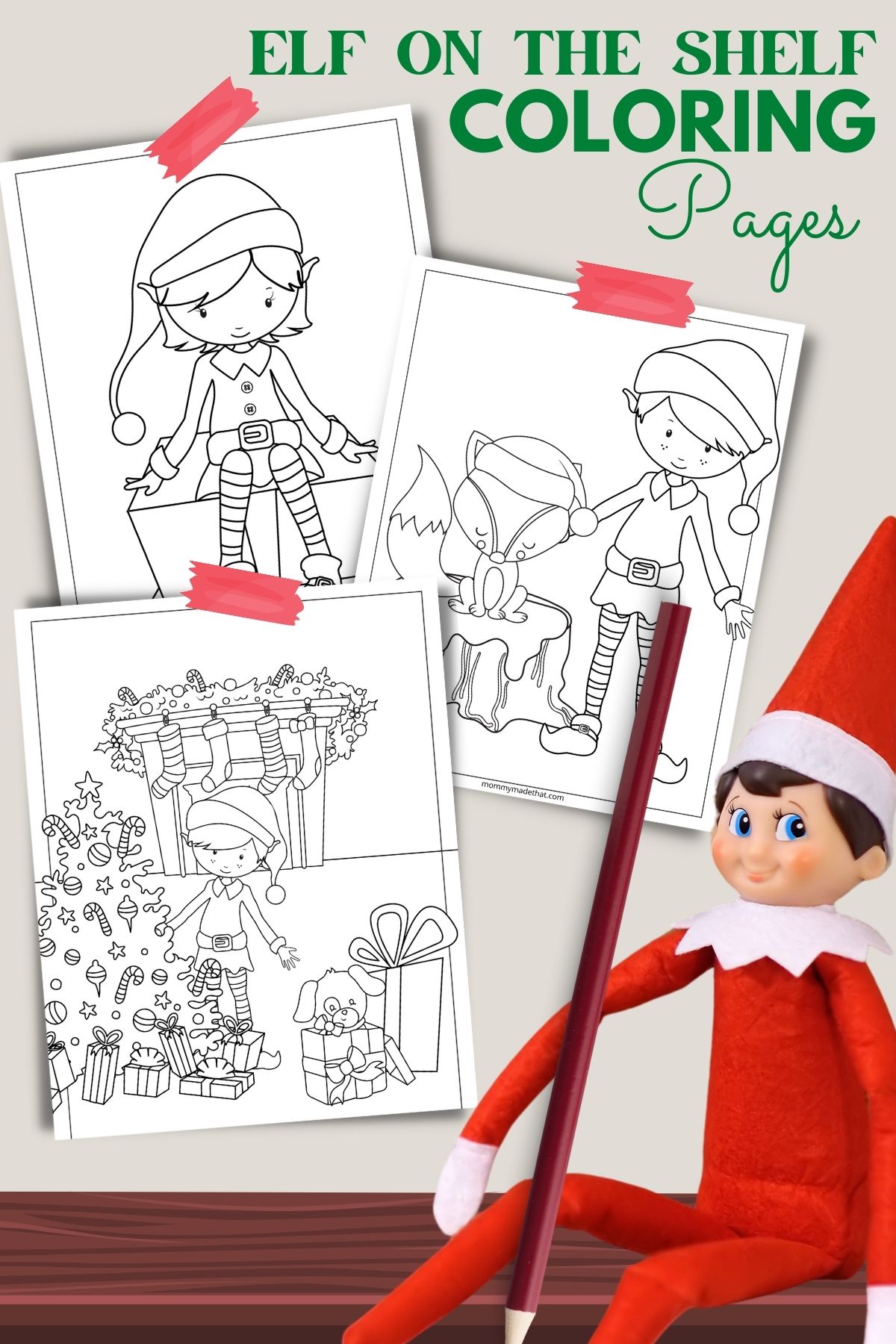 email santas elves coloring pages