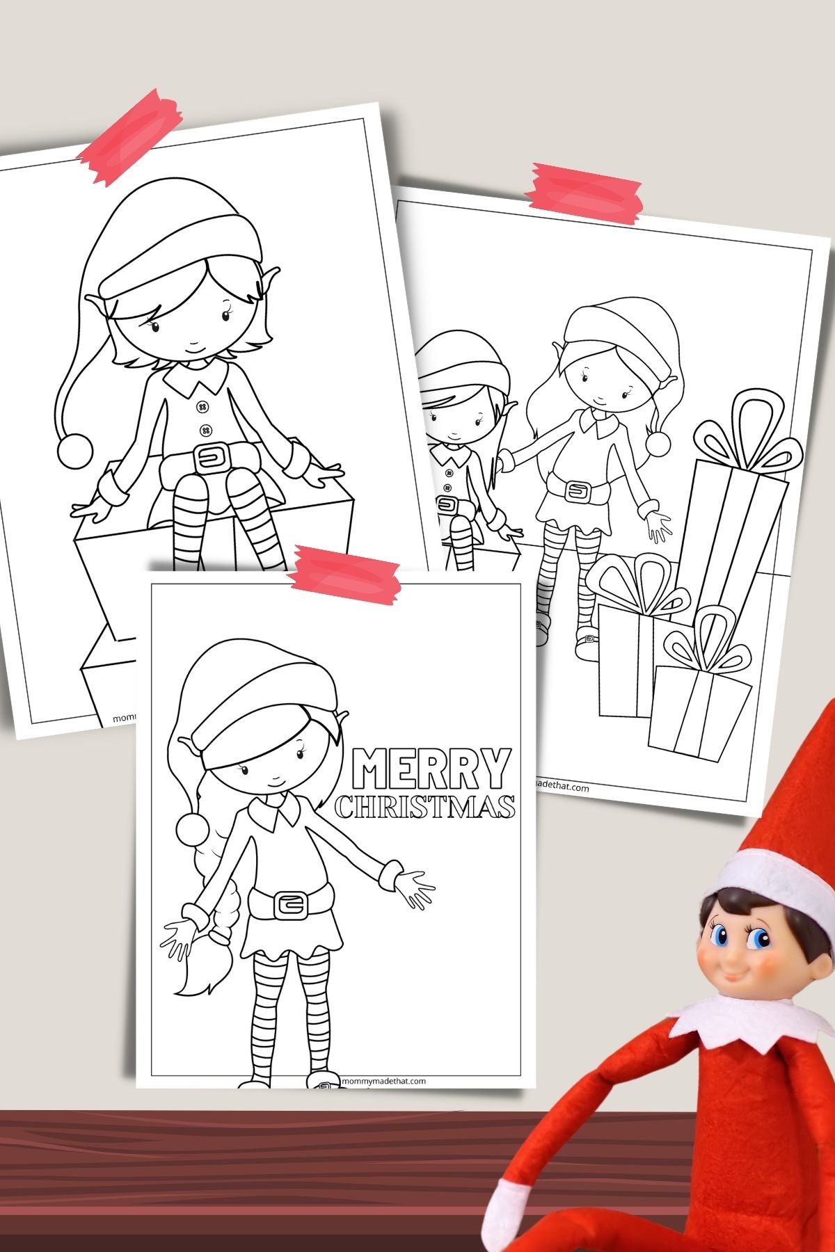 girl elf on the shelf coloring pages