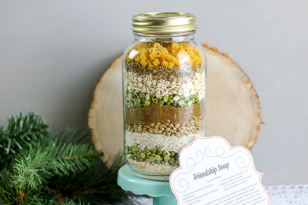 Friendship soup mix layer in jar gift
