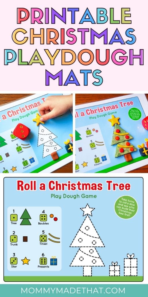 Printable play dough mats for christmas