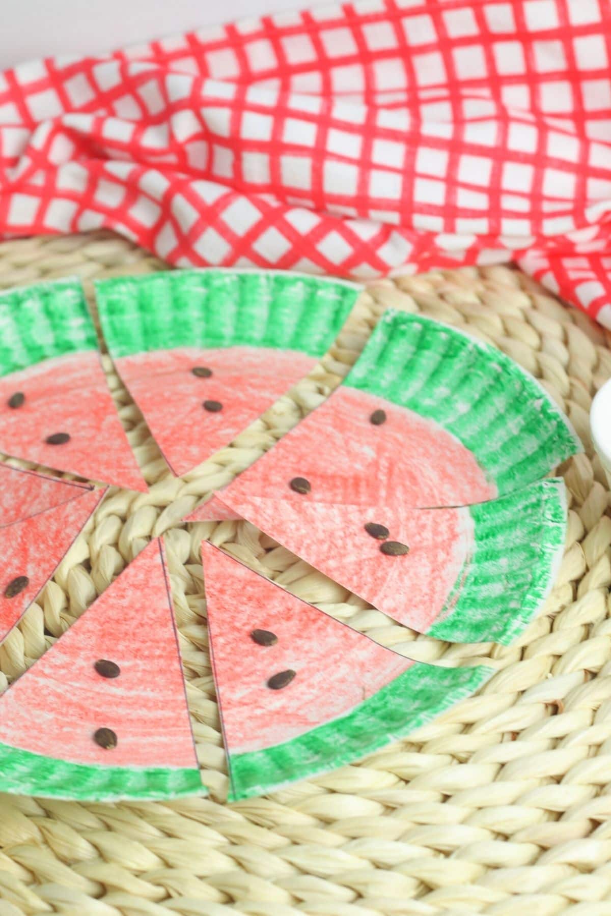 watermelon paper plate craft for kids