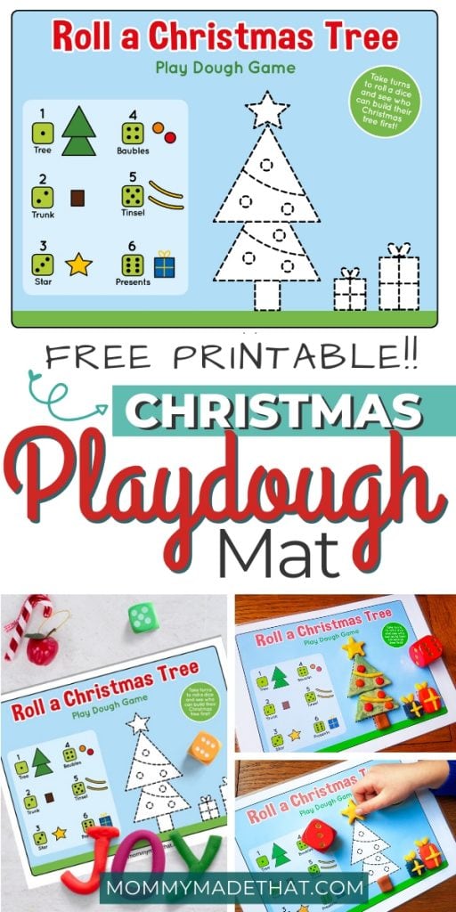 Free printable playdoh mat for christmas