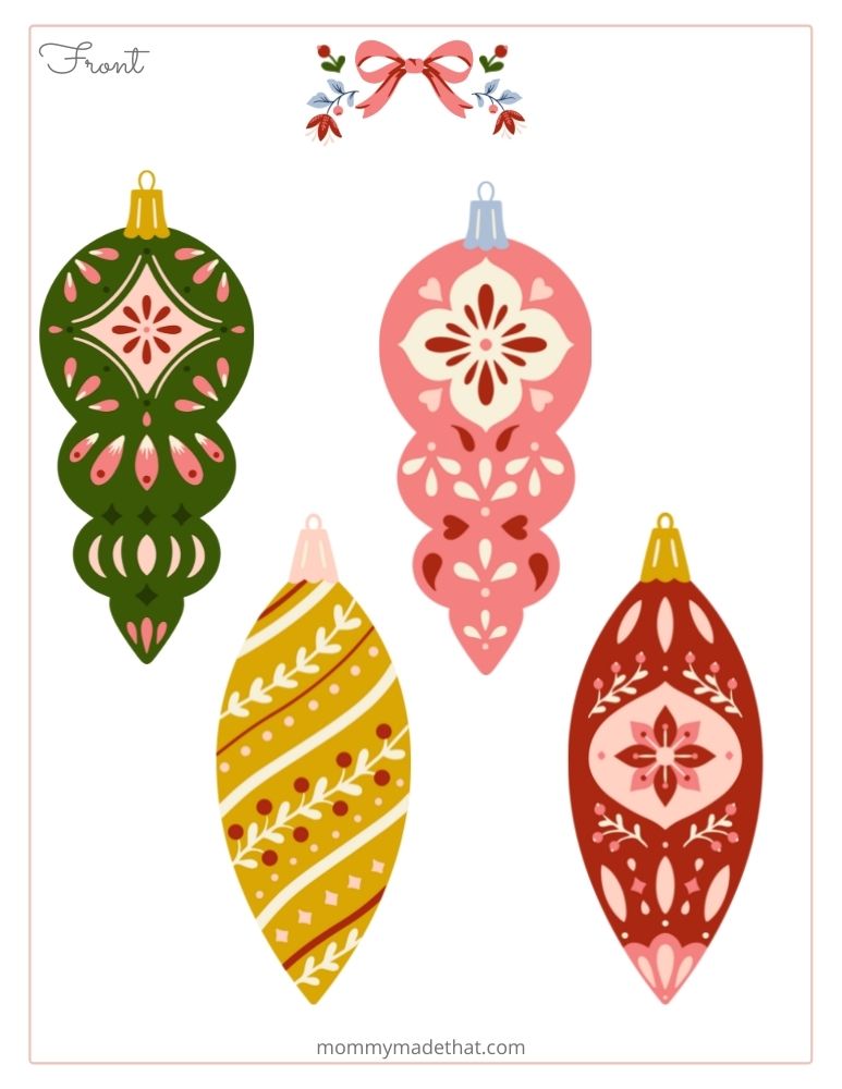 Printable Christmas tree ornaments