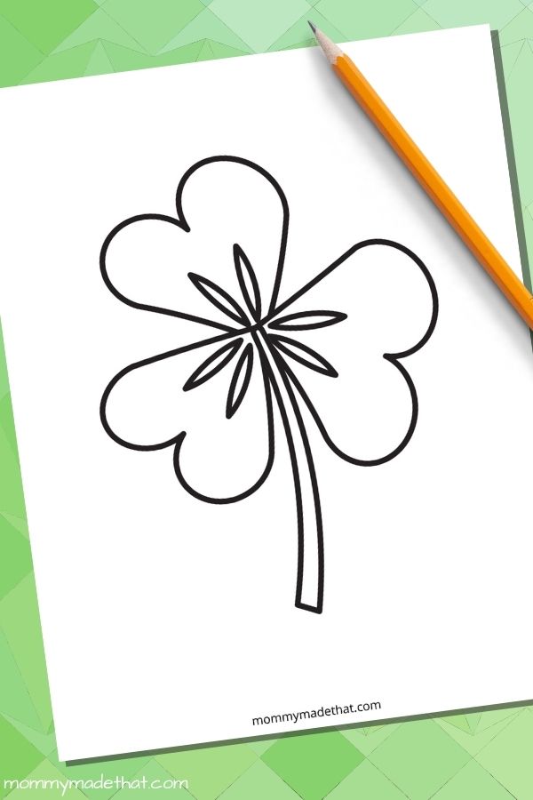 shamrock template for coloring or crafts and activities, or classroom use